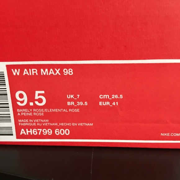 Women’s Air Max 98 Barely / Elemental Rose Pink - Picture 8 of 8